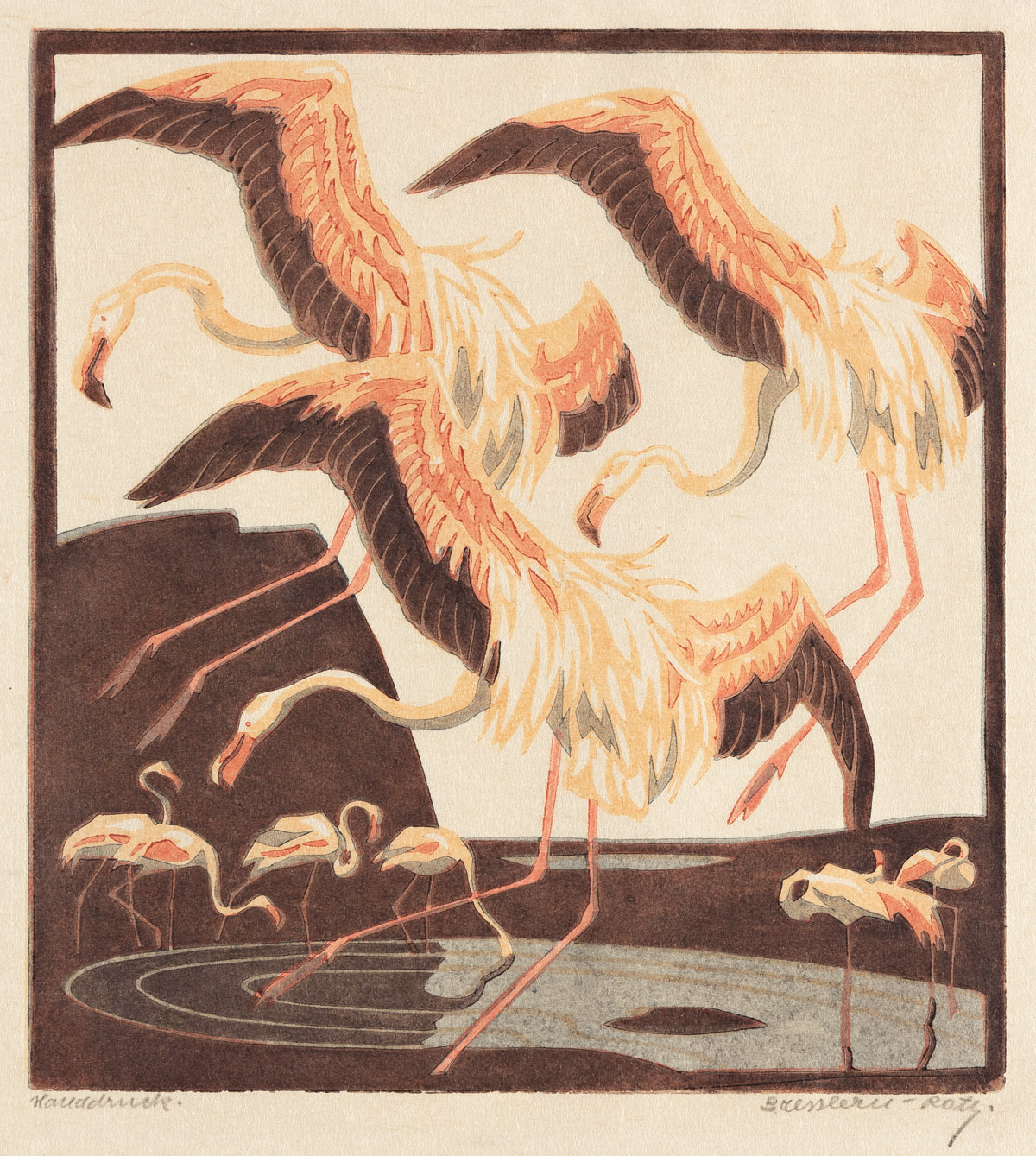 Bresslern-Roth, Norbertine (1891-1978) Flamingos.
